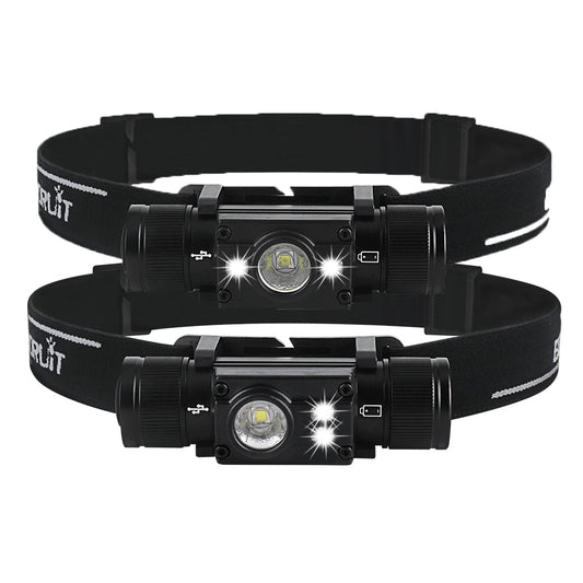 LED Headlamp 7-Mode Powerful Waterproof Headlight Type-C Rechargeable